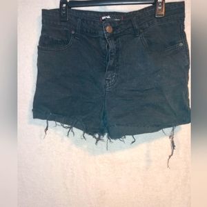 Black High Waisted Jean Shorts